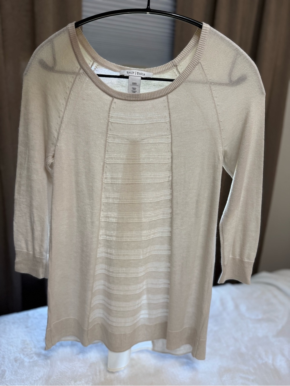 White House Black Market Neutral Beige Crewneck Sweater XXS